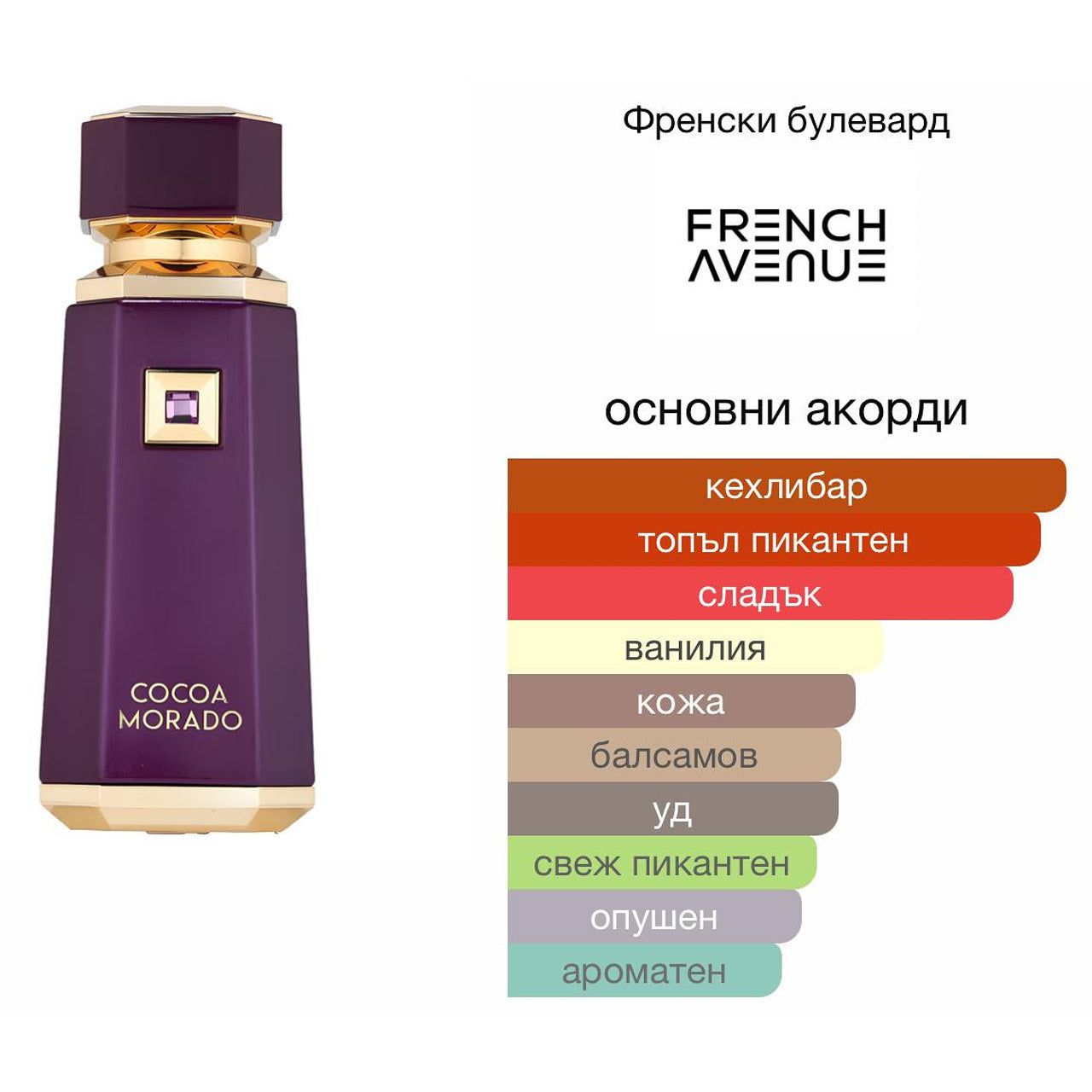 French Avenue Cocoa Morado EDP 100мл. – French Avenue, мъжки аромат, вдъхновен от Oud Cadenza, Aroma Viva