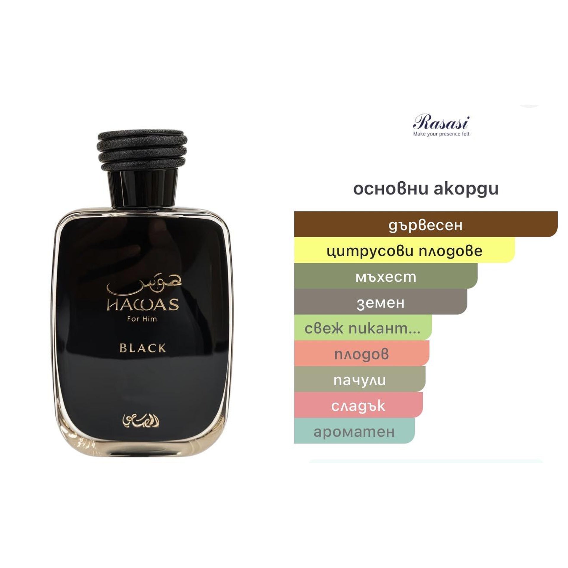 Rasasi Hawas Black EDP 100ml – Rasasi, мъжки аромат, Aroma Viva