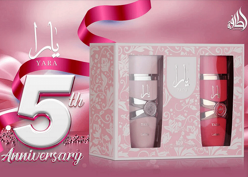 СЕТ LATTAFA 5th anniversary edition YARA + YARA CANDY EDP D 100Ml – оригинален комплект, продуктова снимка 2